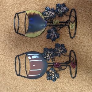 Metal Wine Glasses with grapes